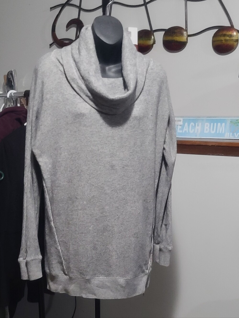 Roots Light Gray Cowl Neck Sweater